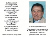 Schwemmer Georg 07.04.1933 - 06.04.2013