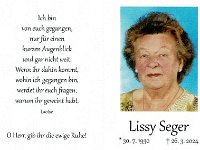 Seger Elisabeth geb. 30.07.1930 - 26.03.2024 SB