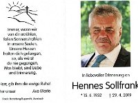 Sollfrank Hennes 15.06.1952 - 29.04.2019