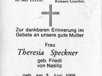 Speckner Theresia geb Friedl 03.06.1905-25.10.1983