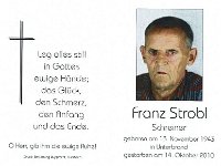 Strobl Franz 13.11.1943 - 14.10.2010 SB
