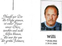 Walter Willi 09.06.1962 - 29.11.2016