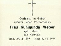 Weber Kunigunda geb Herold 24.03.1897-04.12.1974