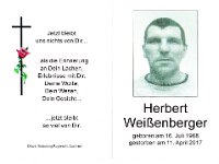 Wei�enberger Herbert 16.07.1968-11.04.2017