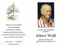 Weiss Albert 24.05.1952 - 23.11.2015