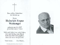 Wettengel Heinrich-Franz 04.06.1937-06.07.2001