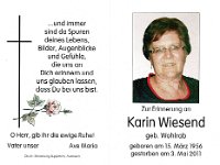 Wiesend Karin geb. Wohlrab 15.03.1956-03.05.2011 SB