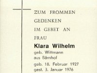 Wilhelm Klara geb Wittmann 18.02.1927-03.01.1976