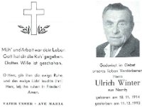 Winter Ulrich 18.11.1914 - 11.12.1993 SB