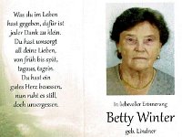 Winter Betty geb. Lindner 05.12.1935 - 18.10.2023