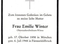 Winter Emilie geb. Giehrl 17.10.1858-06.07.1948