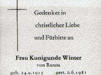 Winter Kunigunde 24.09.1913-06.06.1981