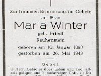 Winter Maria geb Friedl 10.01.1893-26.05.1943