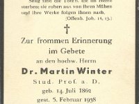 Winter Martin Dr. 14.07.1862-05.02.1938