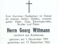 Wittmann Georg 01.11.1901-17.12.1965