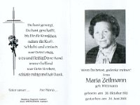 Zeilmann Maria geb Wittmann 28.10.1911-24.06.2001